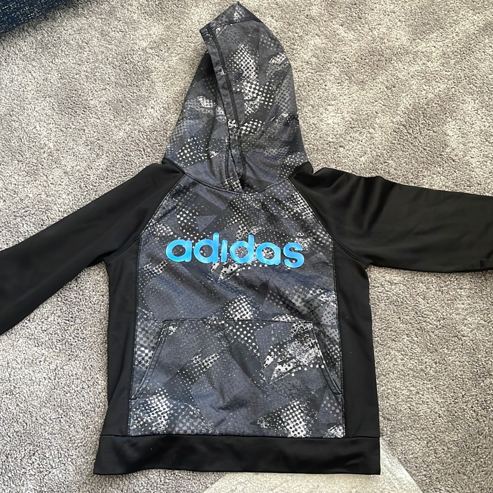 BOYS Adidas camo fleece hoodie